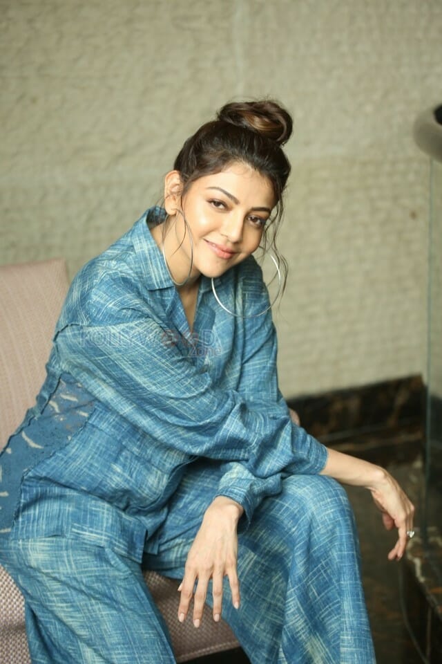 Actress Kajal Aggarwal At Ranarangam Interview Photos