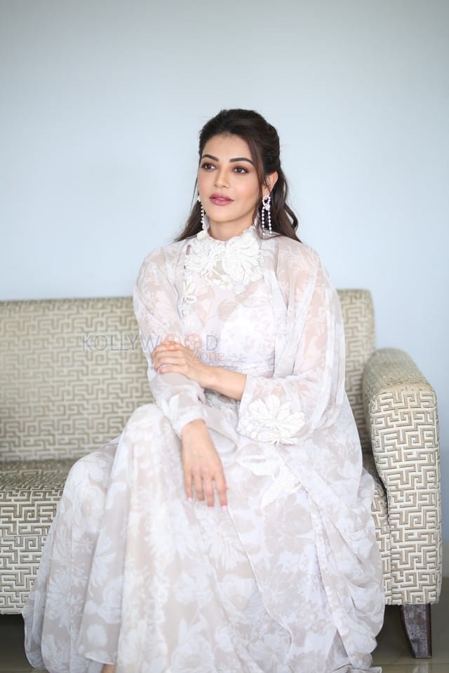 Actress Kajal Aggarwal at Satyabhama Movie Interview Pictures 17