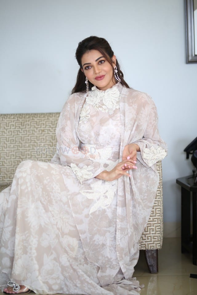 Actress Kajal Aggarwal at Satyabhama Movie Interview Pictures 20