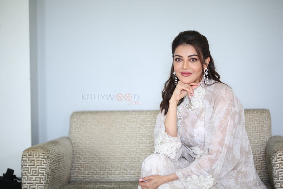 Actress Kajal Aggarwal at Satyabhama Movie Interview Pictures 23