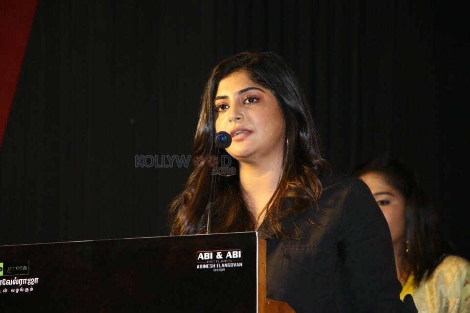 Actress Manjima Mohan At Devarattam Movie Press Meet Stills