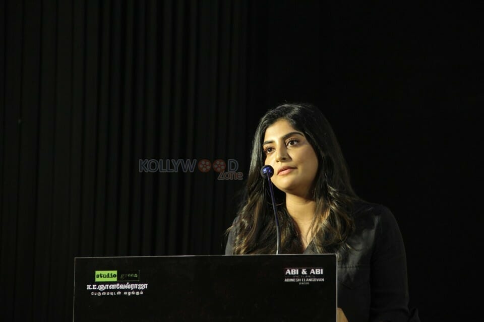 Actress Manjima Mohan At Devarattam Movie Press Meet Stills