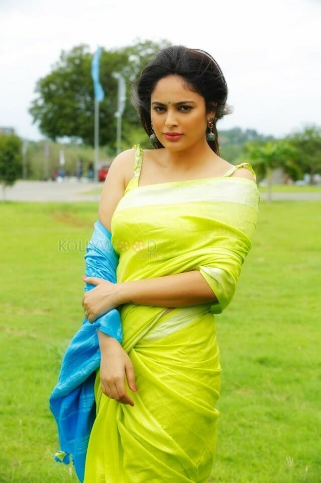 Actress Nandita Swetha Green Saree Photos