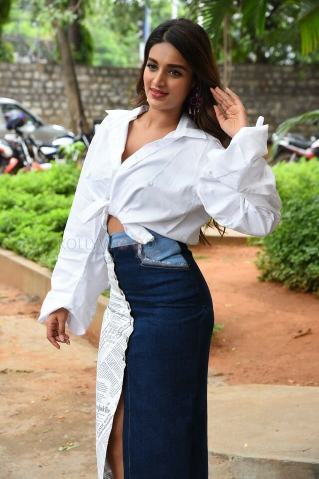 Actress Nidhhi Agerwal At Ismart Shankar Success Meet Photos