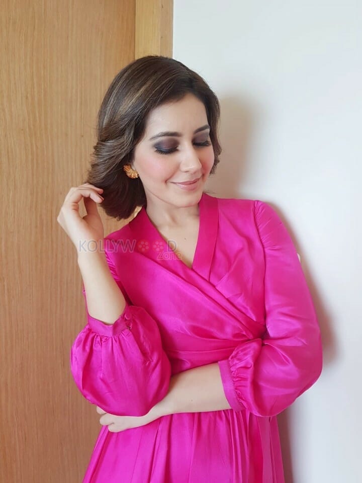 Actress Raashi Khanna Pink Dress Photos