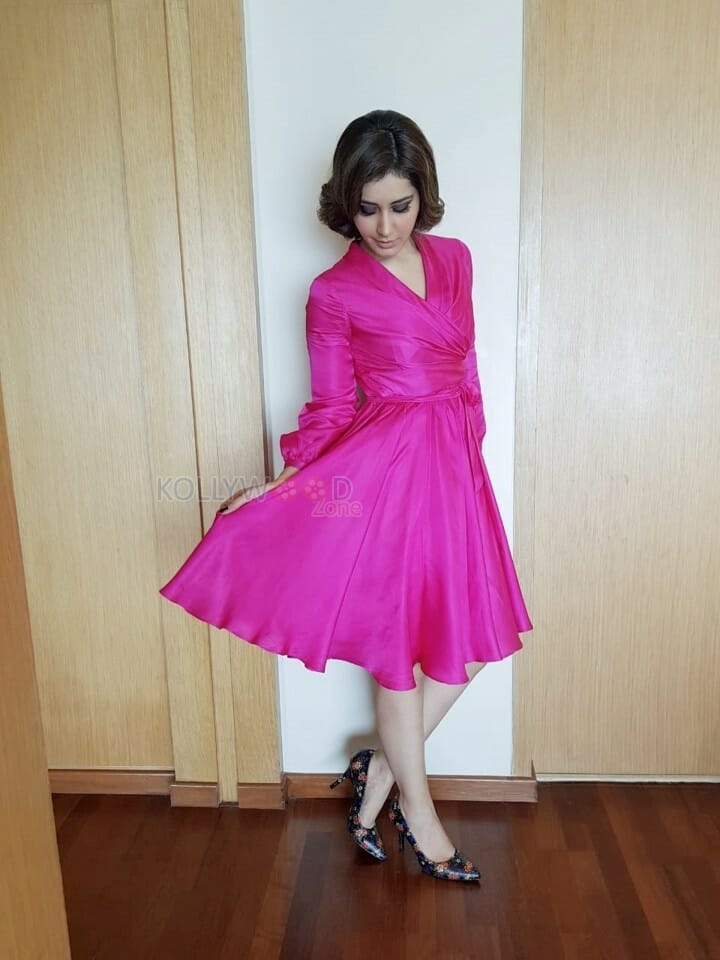 Actress Raashi Khanna Pink Dress Photos