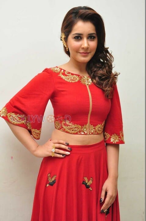 Actress Rashi Khanna In Red Dress Pictures