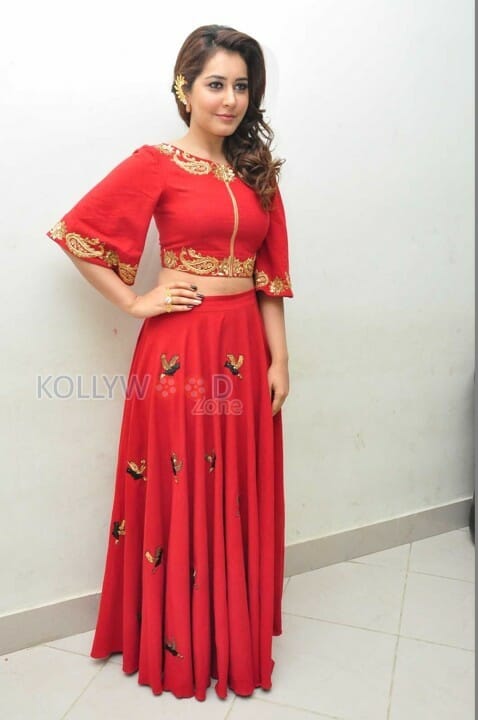 Actress Rashi Khanna In Red Dress Pictures