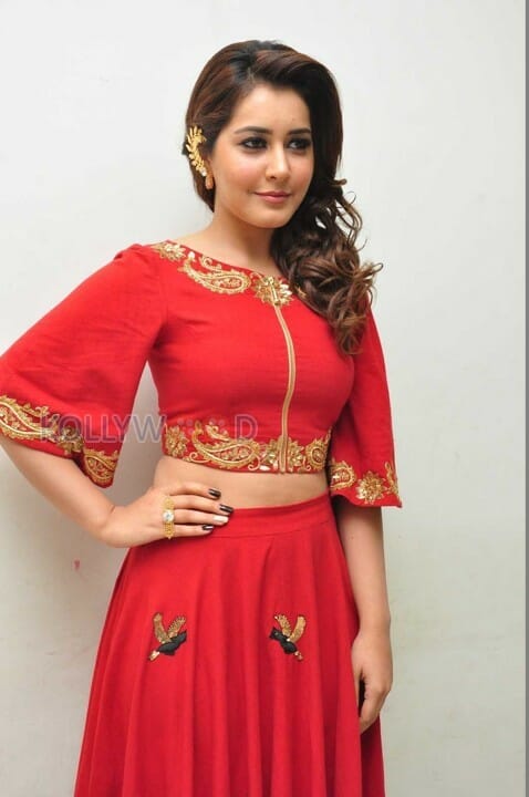 Actress Rashi Khanna In Red Dress Pictures