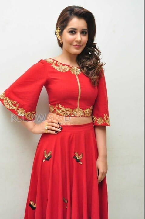 Actress Rashi Khanna In Red Dress Pictures