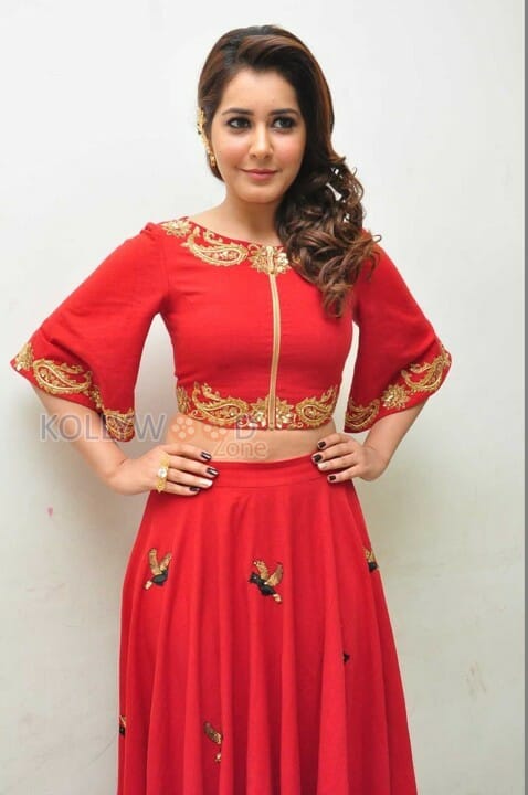 Actress Rashi Khanna In Red Dress Pictures