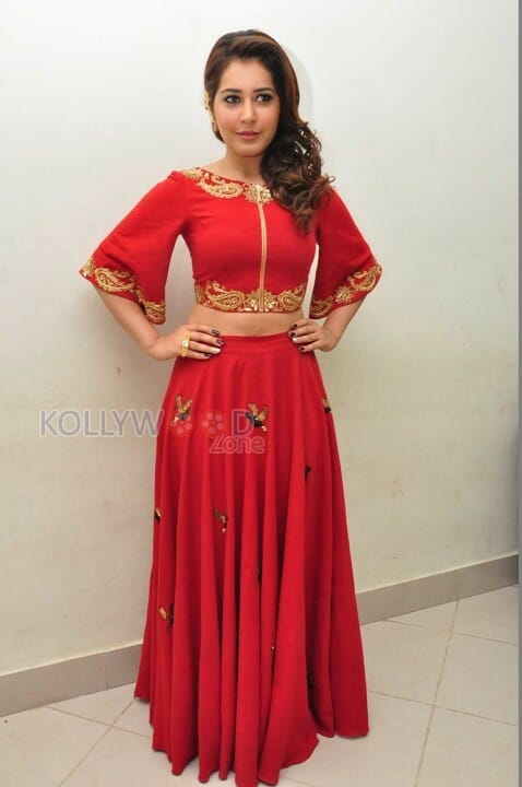 Actress Rashi Khanna In Red Dress Pictures