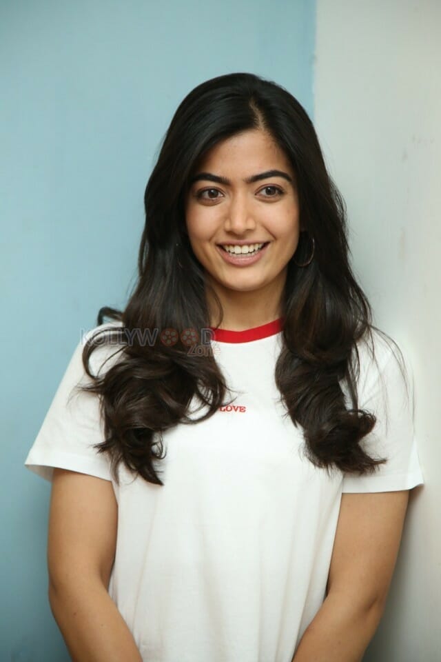 Actress Rashmika Mandanna At Dear Comrade Success Meet Photos