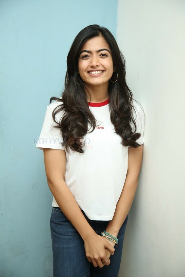 Actress Rashmika Mandanna At Dear Comrade Success Meet Photos