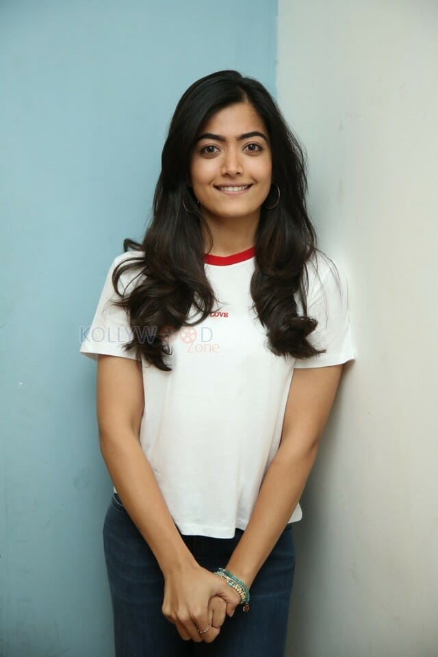 Actress Rashmika Mandanna At Dear Comrade Success Meet Photos