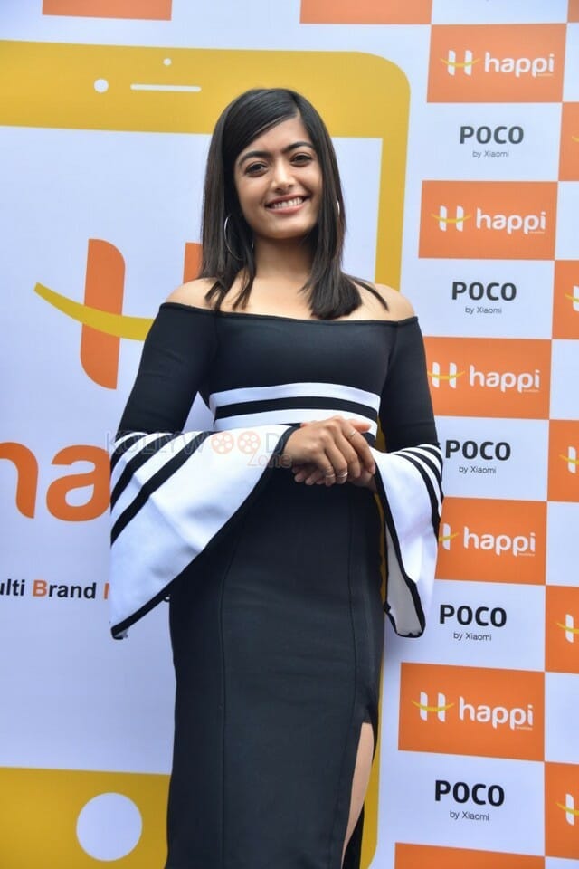 Actress Rashmika Mandanna At Happi Mobiles Th Store Launch At Banjara Hills Hyderabad Photos