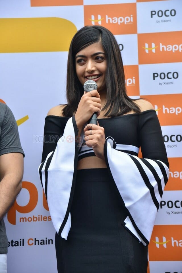 Actress Rashmika Mandanna At Happi Mobiles Th Store Launch At Banjara Hills Hyderabad Photos