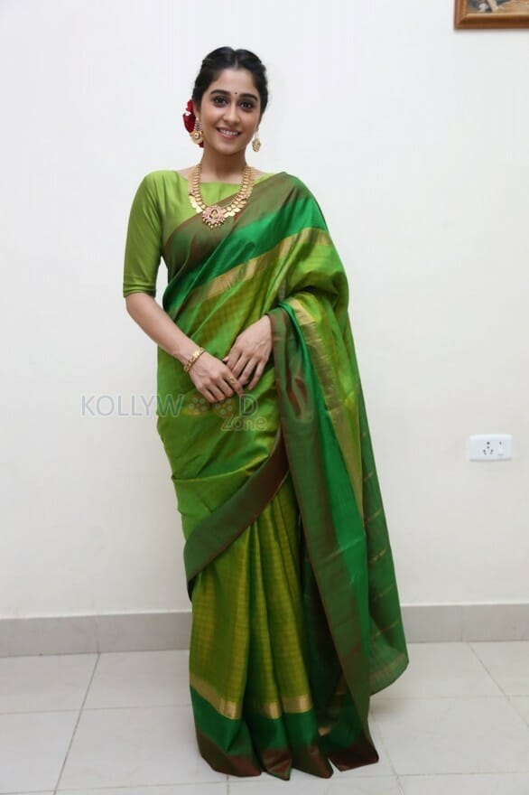 Actress Regina Green Saree Photos