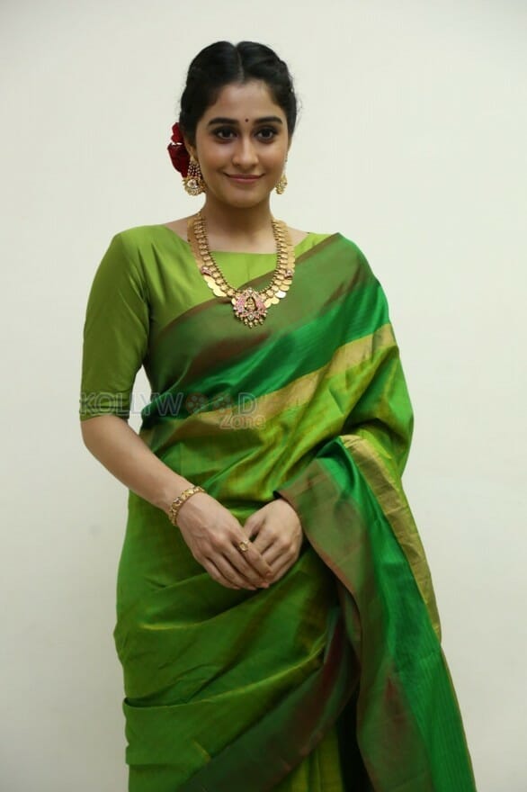 Actress Regina Green Saree Photos