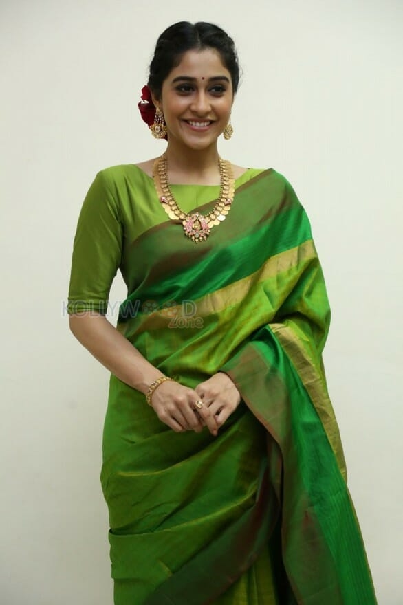 Actress Regina Green Saree Photos