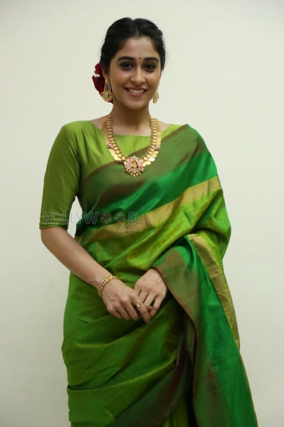 Actress Regina Green Saree Photos