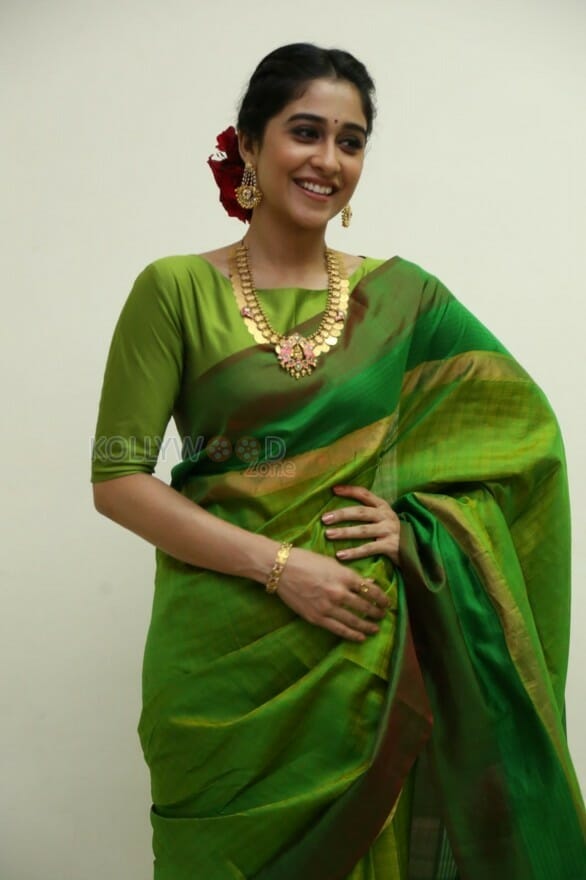 Actress Regina Green Saree Photos