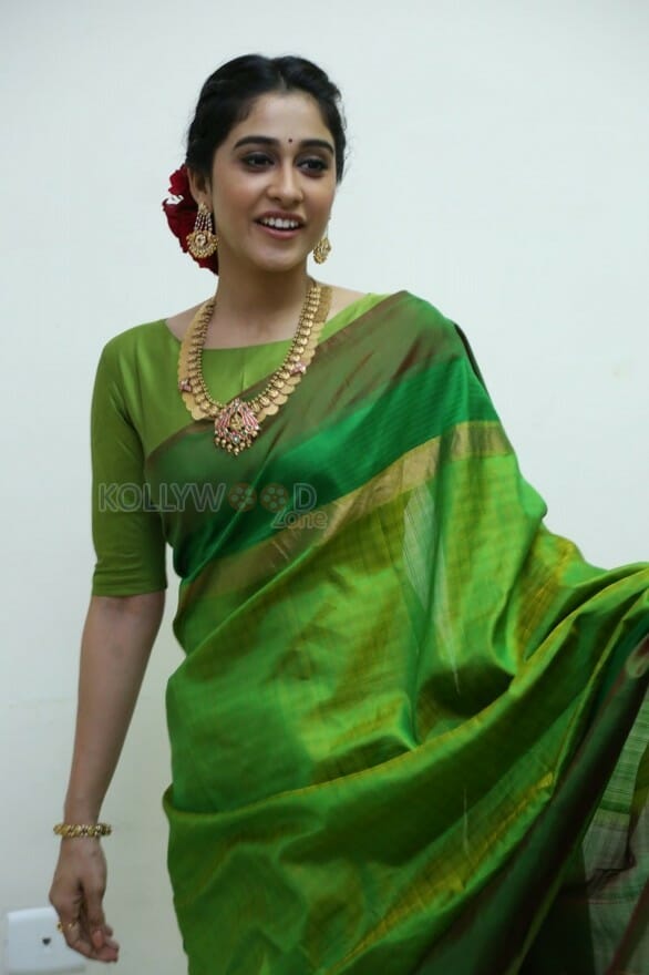 Actress Regina Green Saree Photos