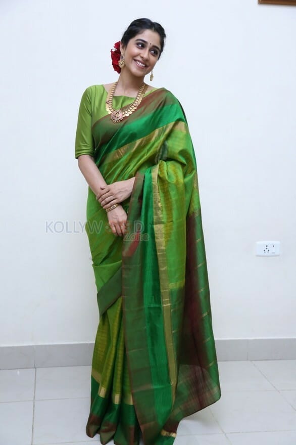 Actress Regina Green Saree Photos