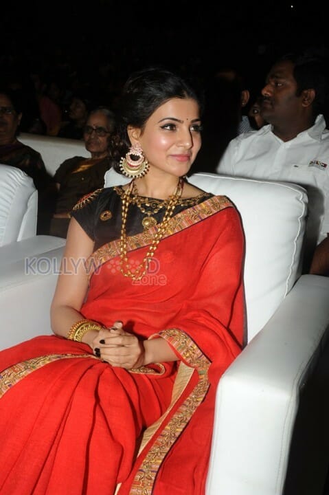 Actress Samantha Red Saree Photos