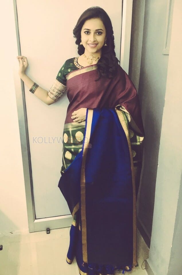 Actress Sri Divya Traditional Saree Photos