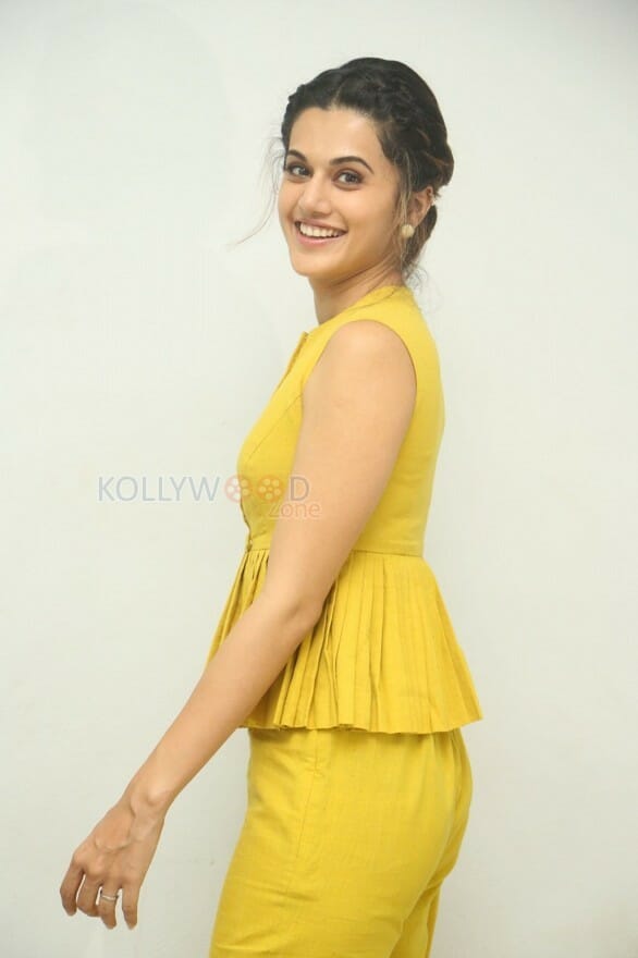 Actress Taapsee Pannu Yellow Dress Photos