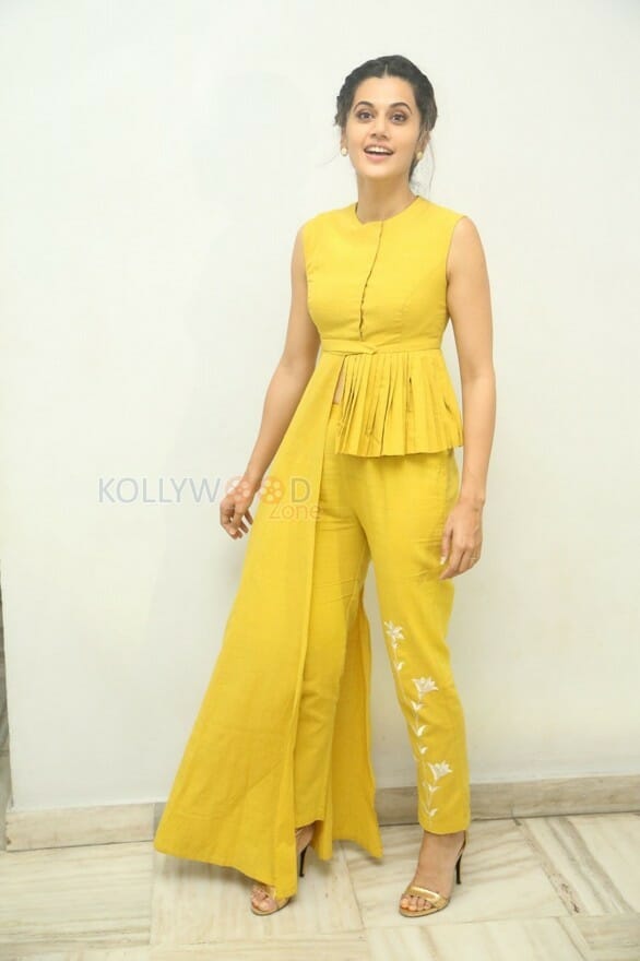 Actress Taapsee Pannu Yellow Dress Photos