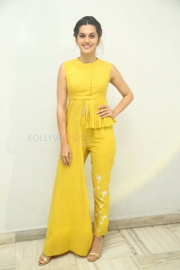 Actress Taapsee Pannu Yellow Dress Photos