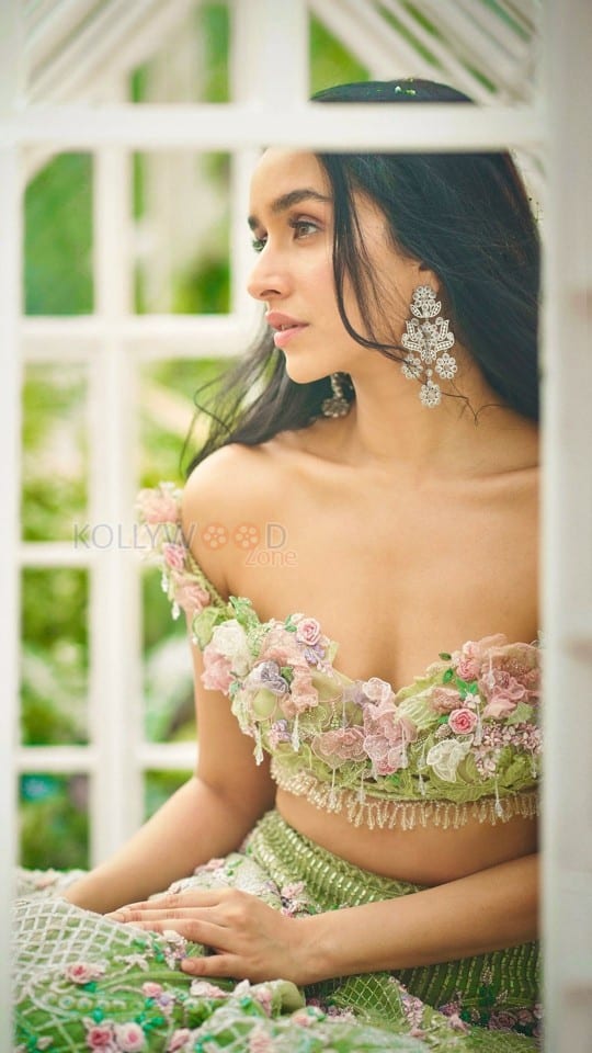 Angelic Beauty Shraddha Kapoor in a Pastel Coloured Floral Lehenga Photoshoot Stills 01