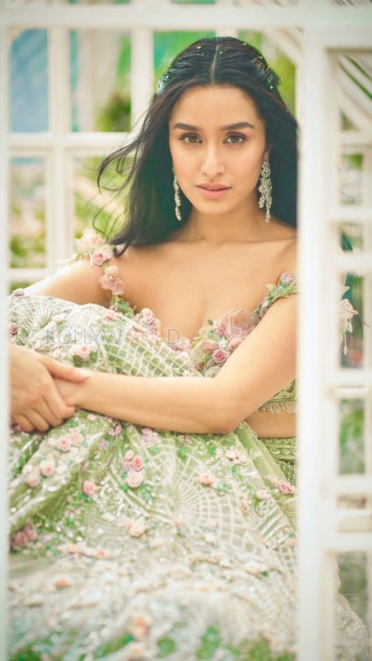 Angelic Beauty Shraddha Kapoor in a Pastel Coloured Floral Lehenga Photoshoot Stills 02