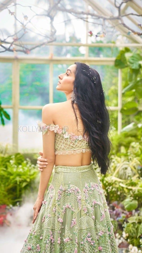 Angelic Beauty Shraddha Kapoor in a Pastel Coloured Floral Lehenga Photoshoot Stills 04