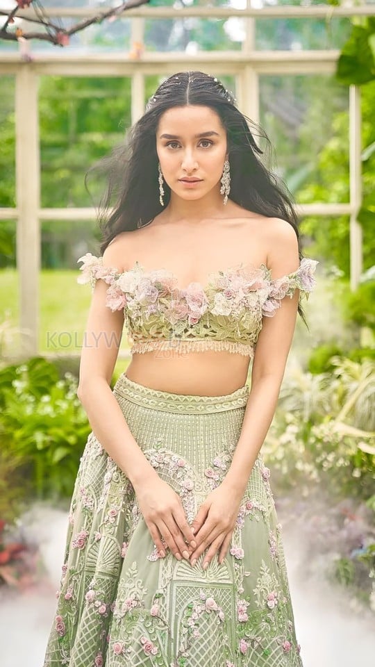 Angelic Beauty Shraddha Kapoor in a Pastel Coloured Floral Lehenga Photoshoot Stills 05