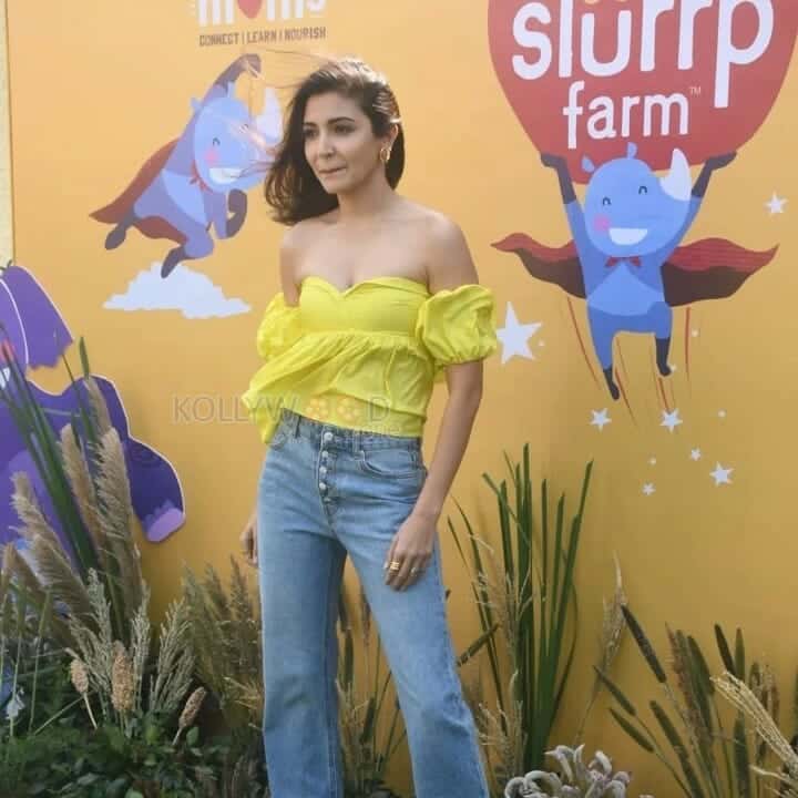 Anushka Sharma Sexy in Yellow at Slurp Farm Event Photos 02