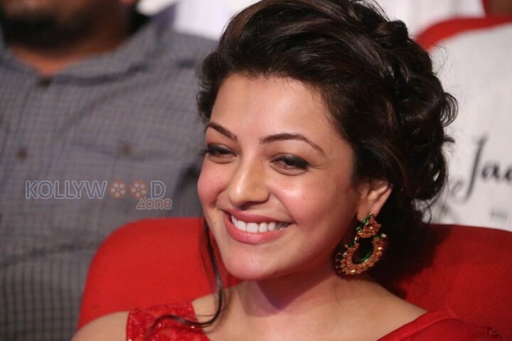 Beautiful Kajal Agarwal Red Saree Photos