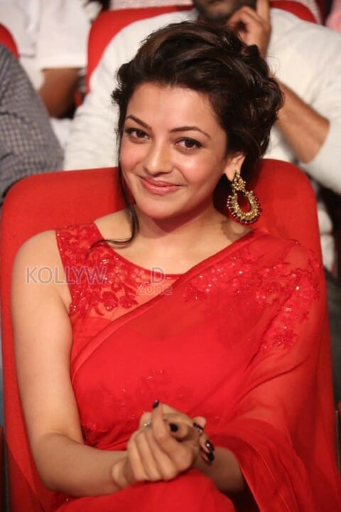 Beautiful Kajal Agarwal Red Saree Photos