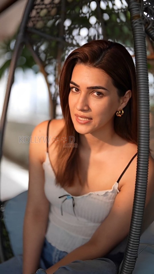 Beautiful Kriti Sanon in a Sleeveless Grey Top Pictures 04