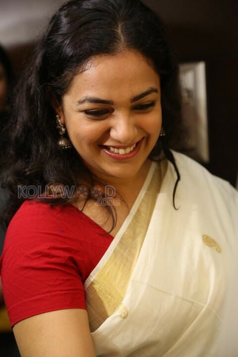 Beautiful Nithya Menen In Saree Stills