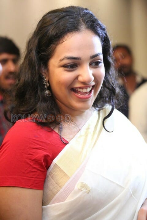 Beautiful Nithya Menen In Saree Stills