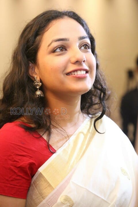 Beautiful Nithya Menen In Saree Stills