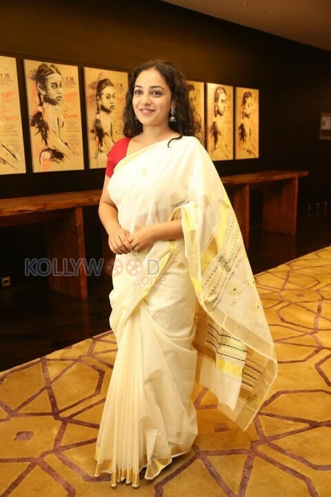 Beautiful Nithya Menen In Saree Stills