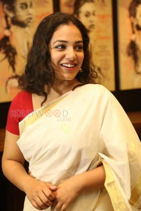 Beautiful Nithya Menen In Saree Stills