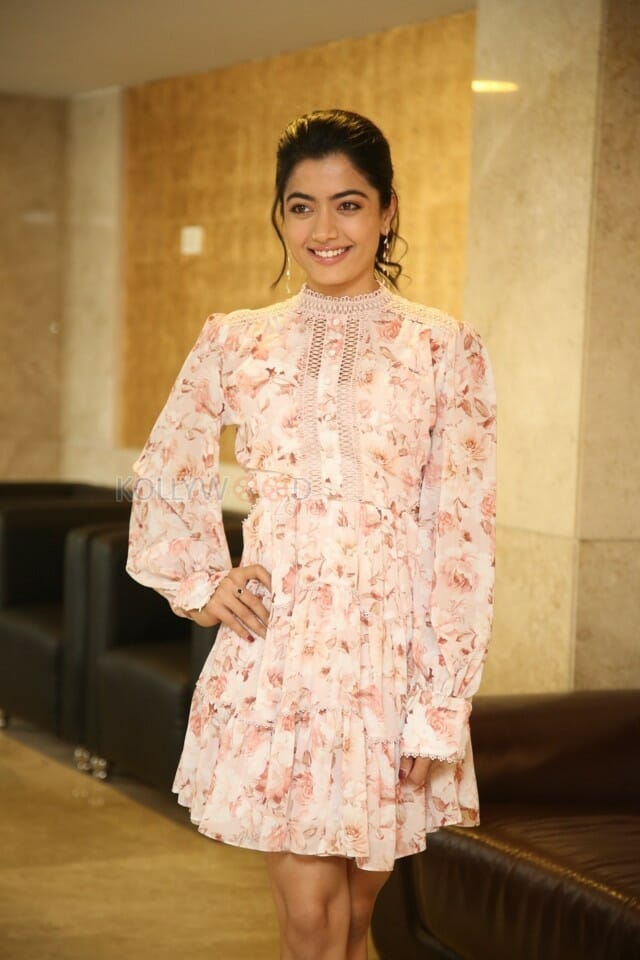 Beautiful Rashmika Mandanna Floral Dress Pictures