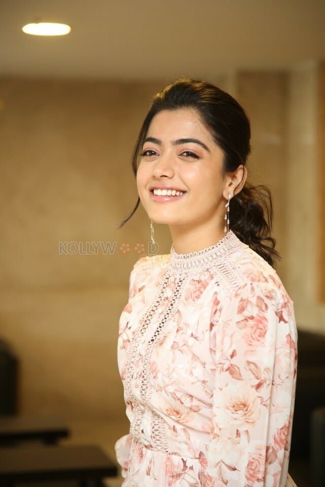 Beautiful Rashmika Mandanna Floral Dress Pictures