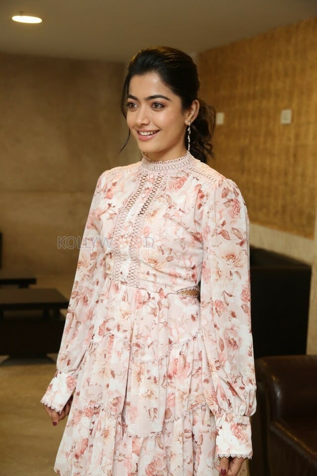 Beautiful Rashmika Mandanna Floral Dress Pictures