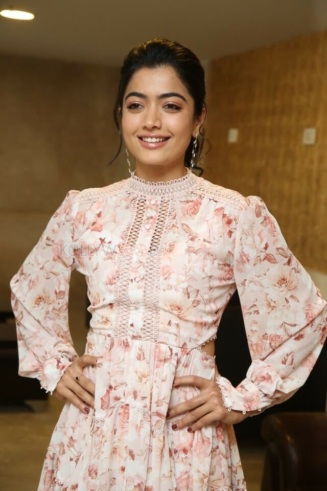 Beautiful Rashmika Mandanna Floral Dress Pictures